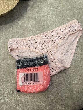 Victoria's Secret Pink Light Pink Polka Dot Bikini Panty set of 2